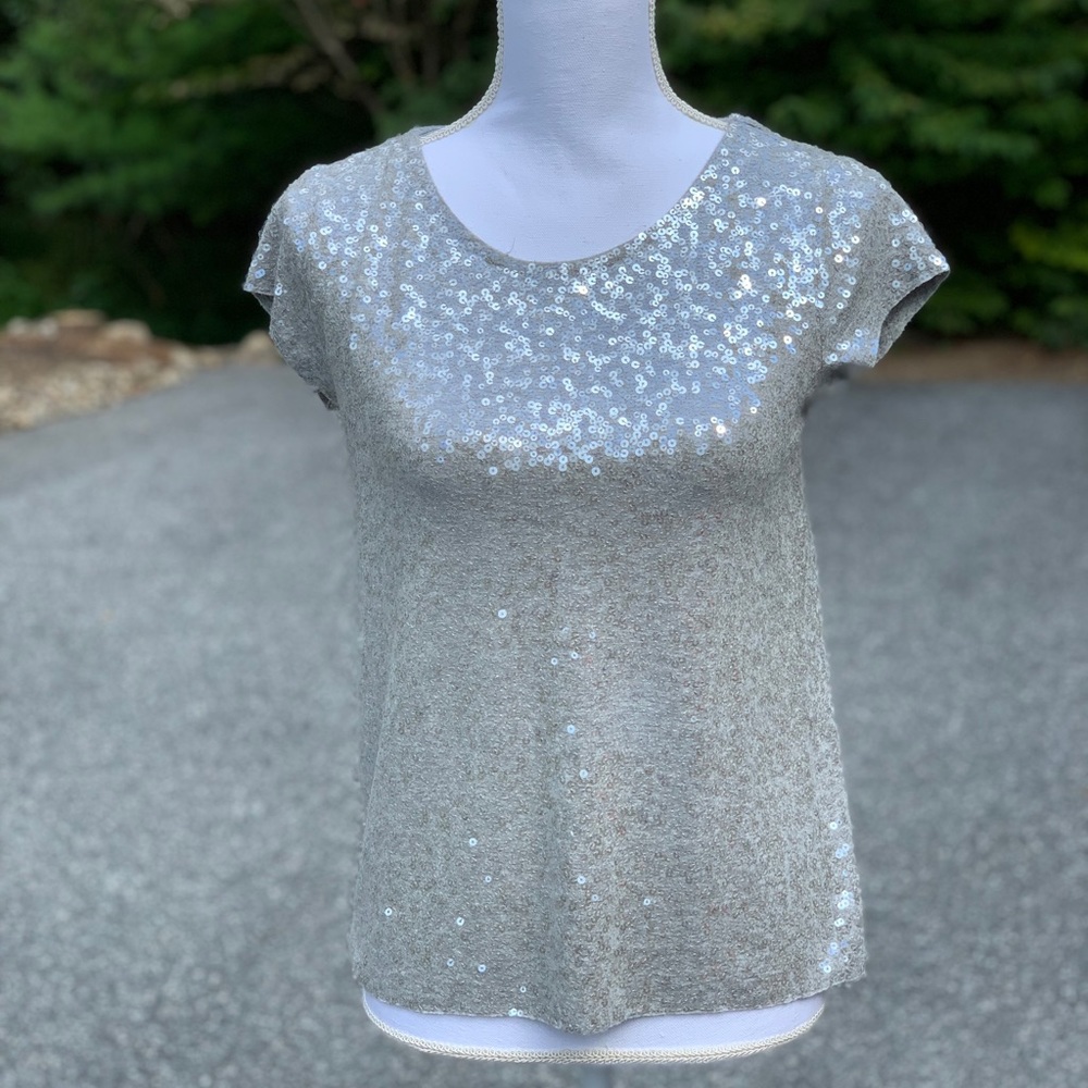 Calypso St. Barth Silver/Gray Sequin Tee